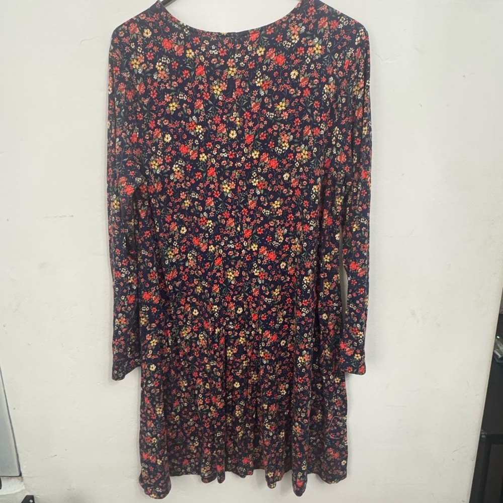 Old Navy Red and Pink Bishop Sleeve Sundress